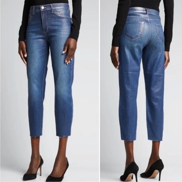 NWT L' AGENCE EL MATADOR FRENCH SLIM / GOLD GLITTER - Picture 1 of 6